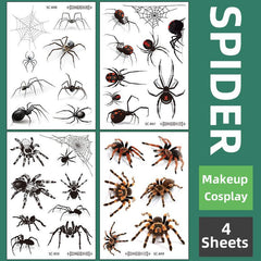 Realistic 3D Spider Temporary Tattoo Stickers for Halloween