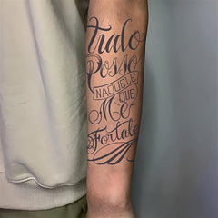 Herbal Juice Tattoo Sticker Cursive English Waterproof