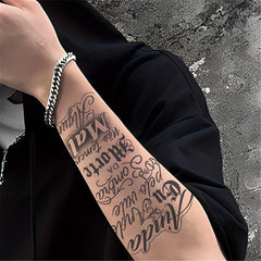 Herbal Juice Tattoo Sticker Cursive English Waterproof