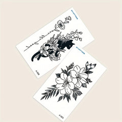 2PCS Animal Flower Wrist Arm Temporary Tattoo Stickers