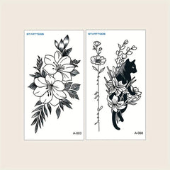 2PCS Animal Flower Wrist Arm Temporary Tattoo Stickers