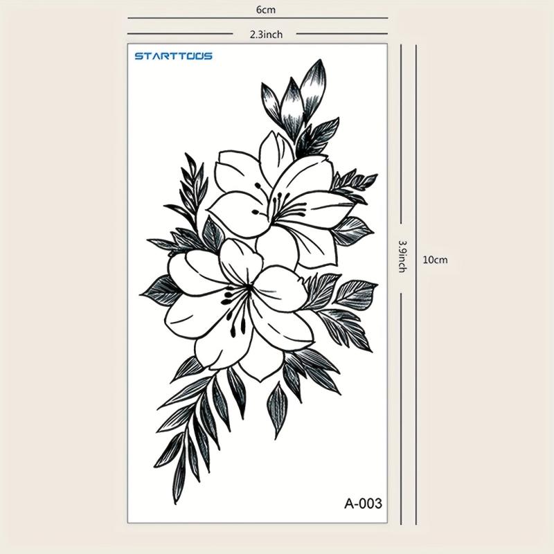 2PCS Animal Flower Wrist Arm Temporary Tattoo Stickers