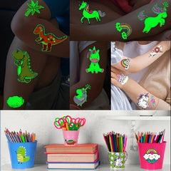 Luminous Temporary Tattoos Glow Unicorn and Dinosaur