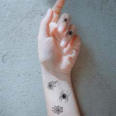 10pcs Halloween Spider Tattoo Stickers Waterproof Temporary Tattoos