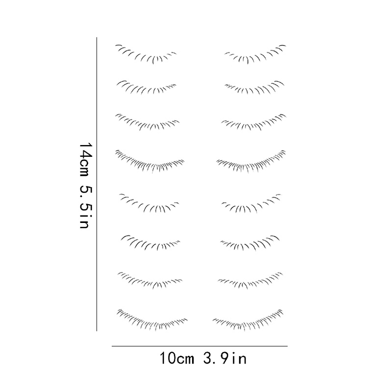 8 Pairs Realistic False Eyelash Tattoo Stickers Waterproof Long Lasting