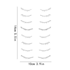 8 Pairs Realistic False Eyelash Tattoo Stickers Waterproof Long Lasting