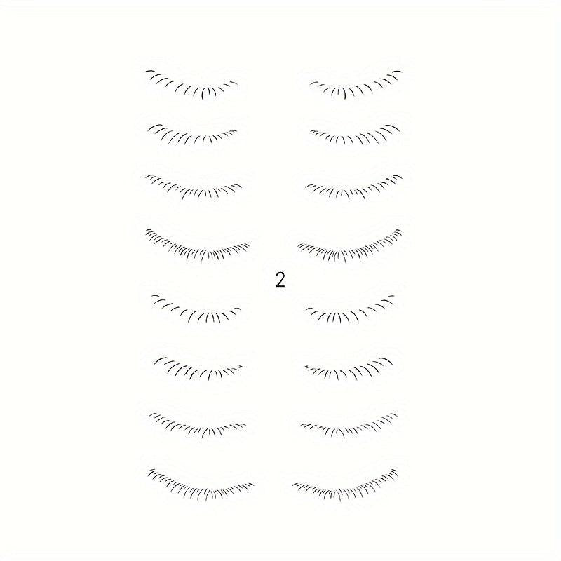 8 Pairs Realistic False Eyelash Tattoo Stickers Waterproof Long Lasting