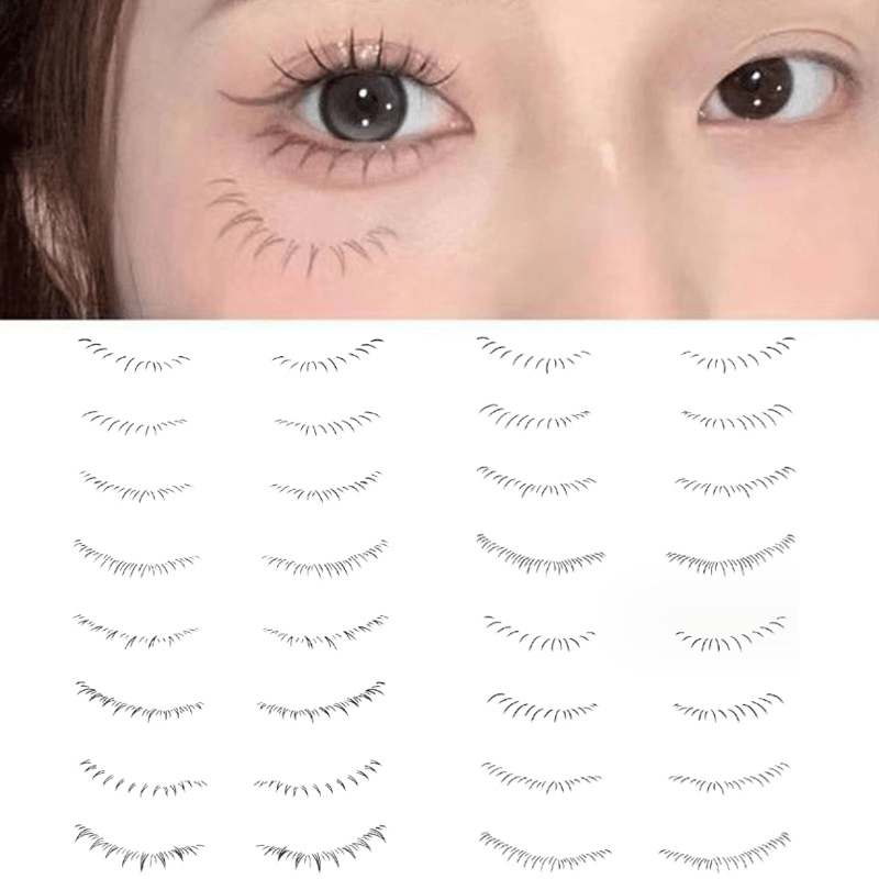 8 Pairs Realistic False Eyelash Tattoo Stickers Waterproof Long Lasting