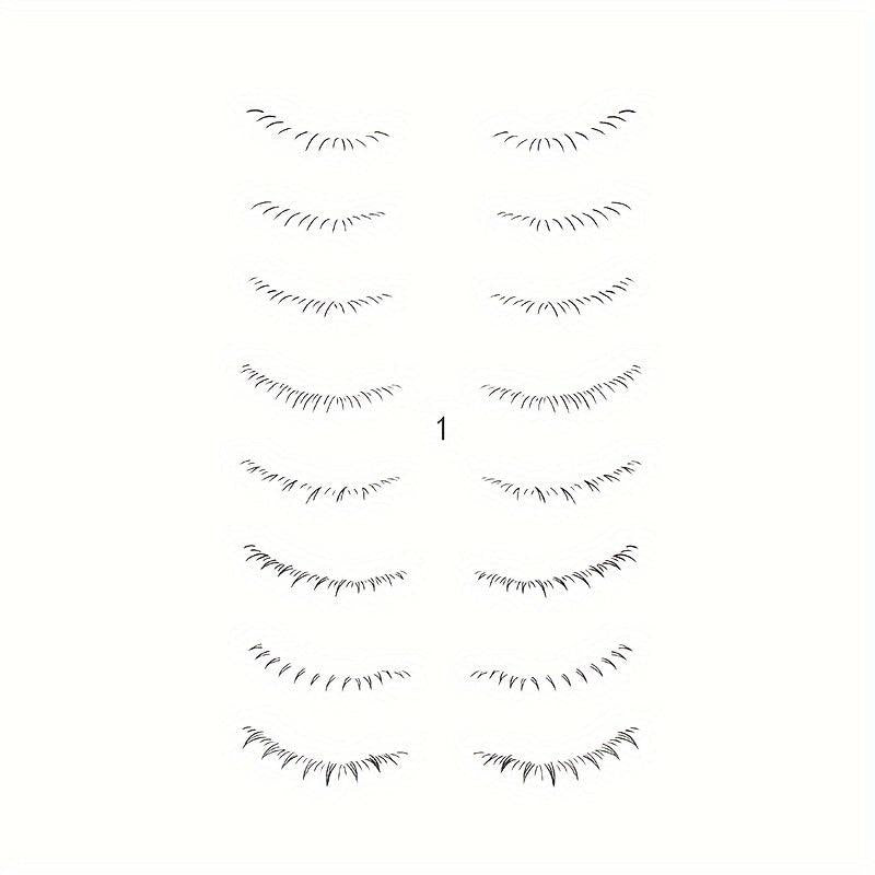 8 Pairs Realistic False Eyelash Tattoo Stickers Waterproof Long Lasting