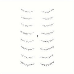 8 Pairs Realistic False Eyelash Tattoo Stickers Waterproof Long Lasting