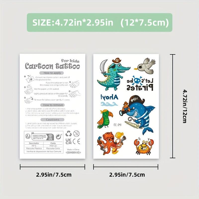 Shark Temporary Tattoos 12 Sheets Body Stickers for Ocean Sea Themed Party