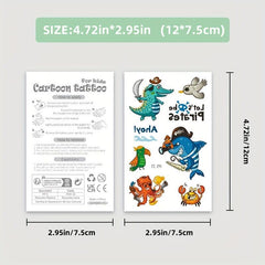 Shark Temporary Tattoos 12 Sheets Body Stickers for Ocean Sea Themed Party