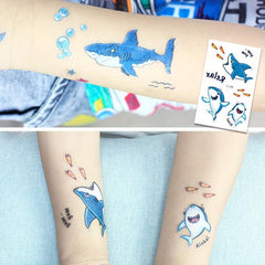 Shark Temporary Tattoos 12 Sheets Body Stickers for Ocean Sea Themed Party