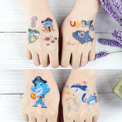 Shark Temporary Tattoos 12 Sheets Body Stickers for Ocean Sea Themed Party