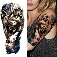 Forest Wolf Temporary Tattoos Waterproof Stickers for Men and Women