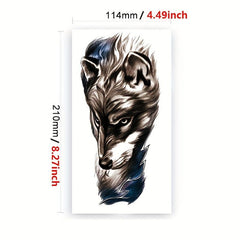 Forest Wolf Temporary Tattoos Waterproof Stickers for Men and Women