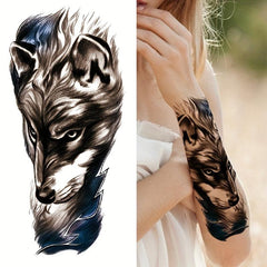 Forest Wolf Temporary Tattoos Waterproof Stickers for Men and Women