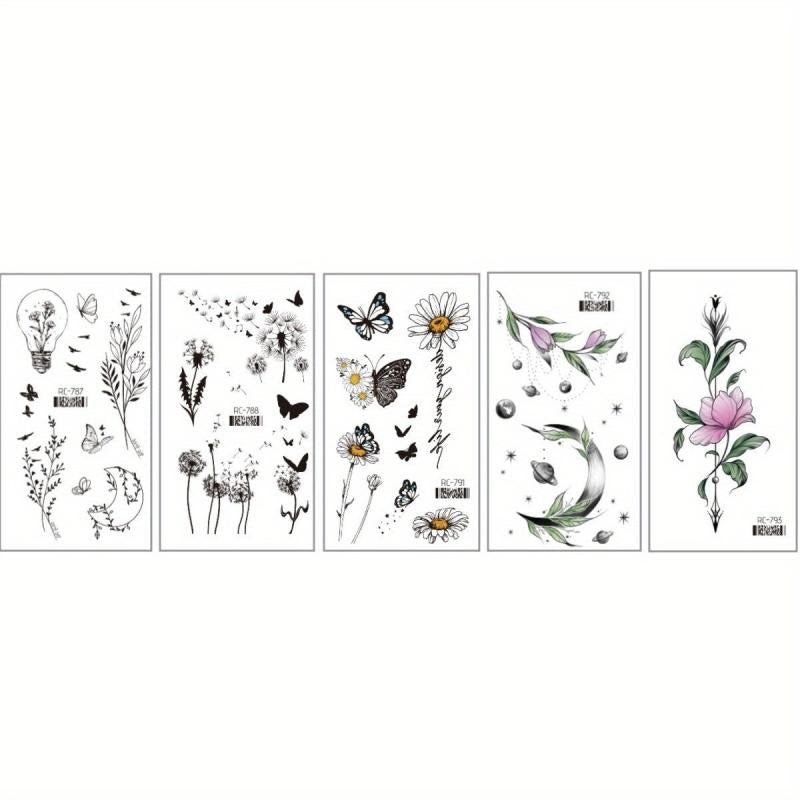 Waterproof Butterfly and Flower Temporary Tattoo Stickers for Women