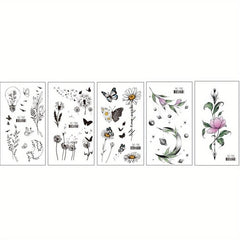 Waterproof Butterfly and Flower Temporary Tattoo Stickers for Women