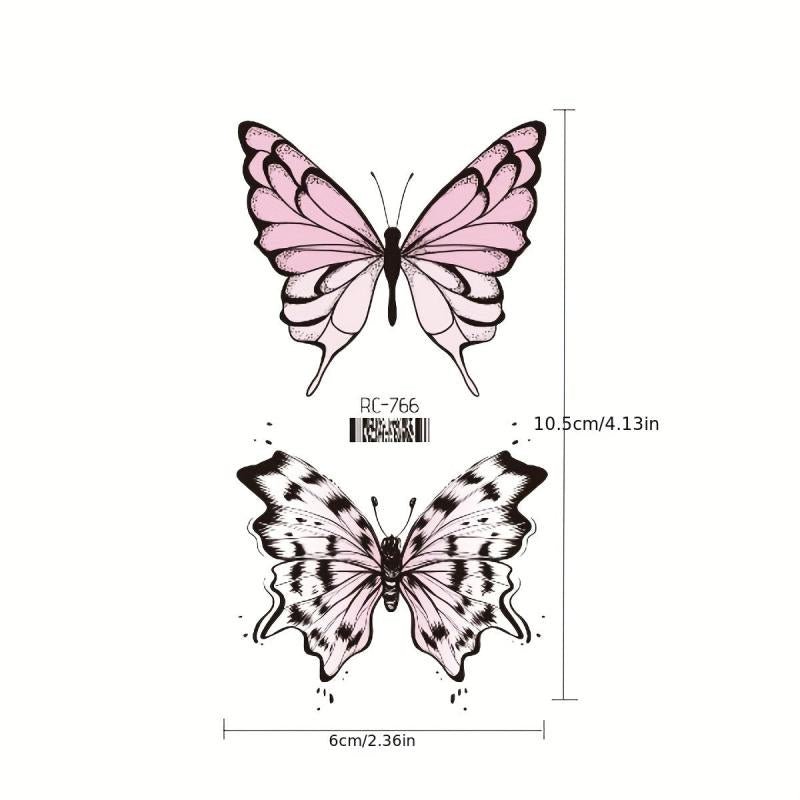 Waterproof Butterfly and Flower Temporary Tattoo Stickers for Women