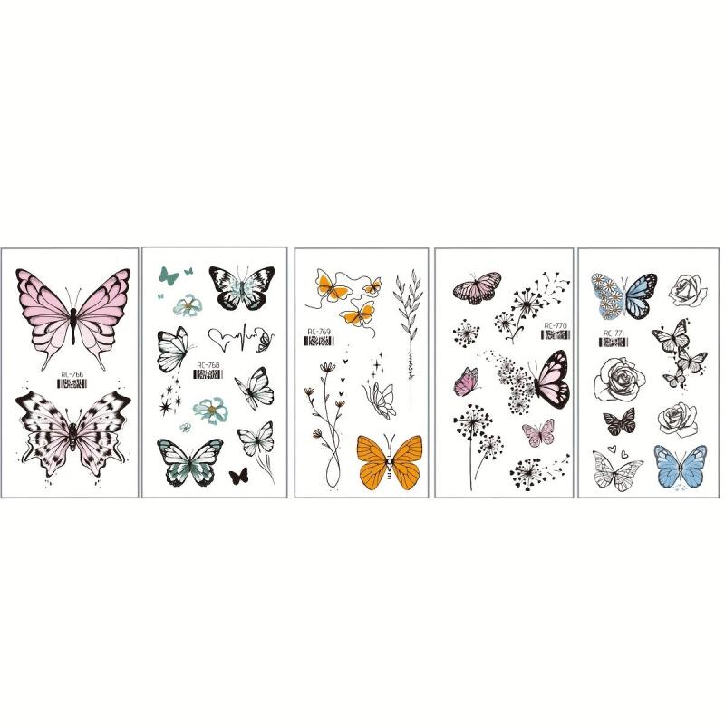 Waterproof Butterfly and Flower Temporary Tattoo Stickers for Women
