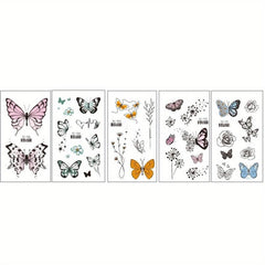 Waterproof Butterfly and Flower Temporary Tattoo Stickers for Women