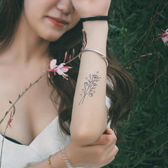 3 Little Flowers Tattoo Stickers - Lasts 1-2 Weeks - Herbal Juice - Waterproof