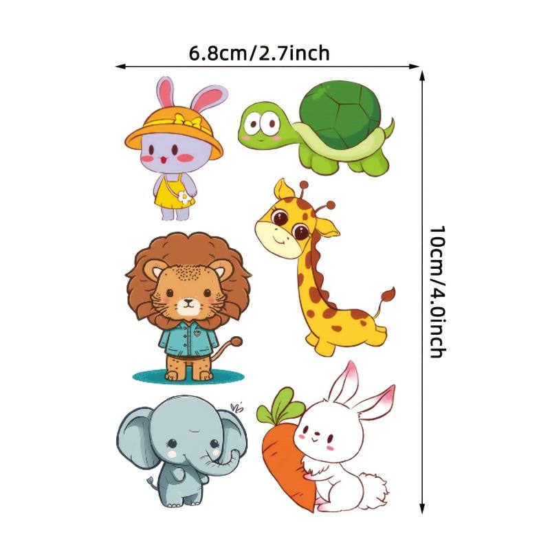 Animal Pattern Tattoo Stickers - Panda Giraffe Bee Monkey