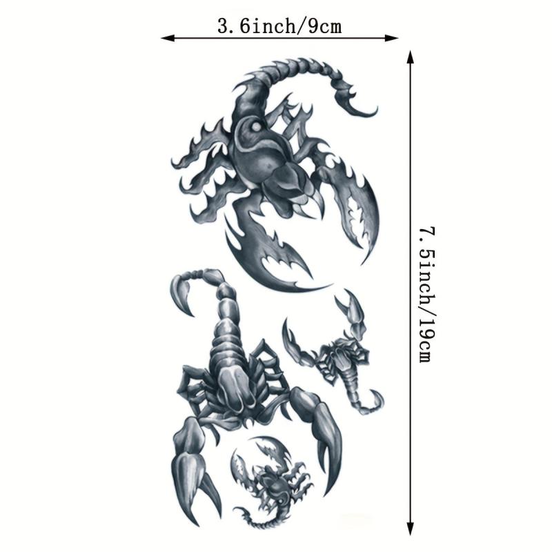 Waterproof Scorpion Temporary Tattoo Long Lasting Body Art Stickers