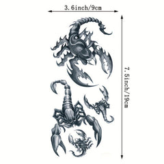 Waterproof Scorpion Temporary Tattoo Long Lasting Body Art Stickers