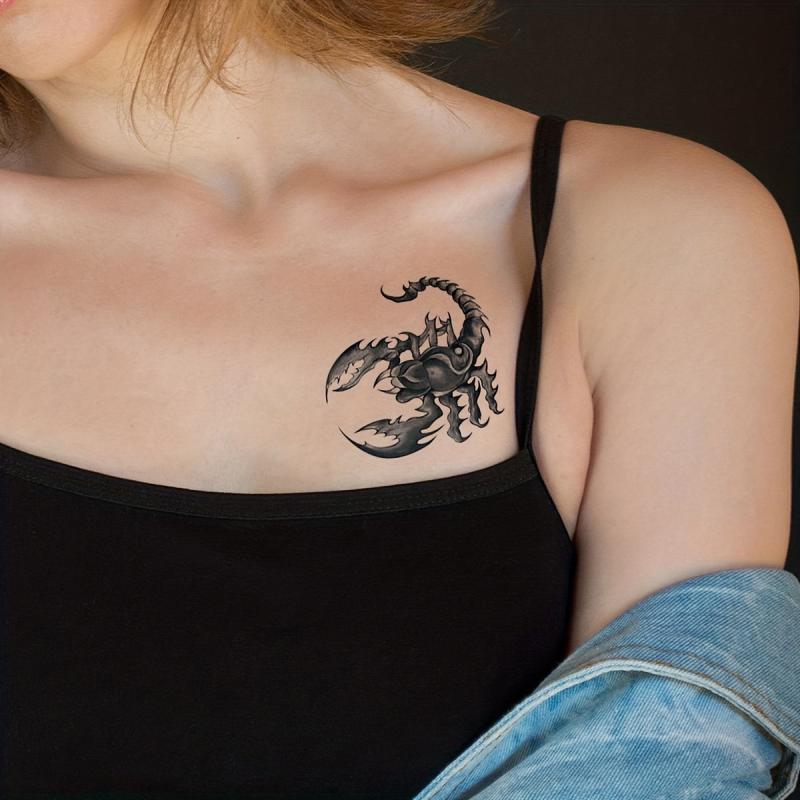 Waterproof Scorpion Temporary Tattoo Long Lasting Body Art Stickers