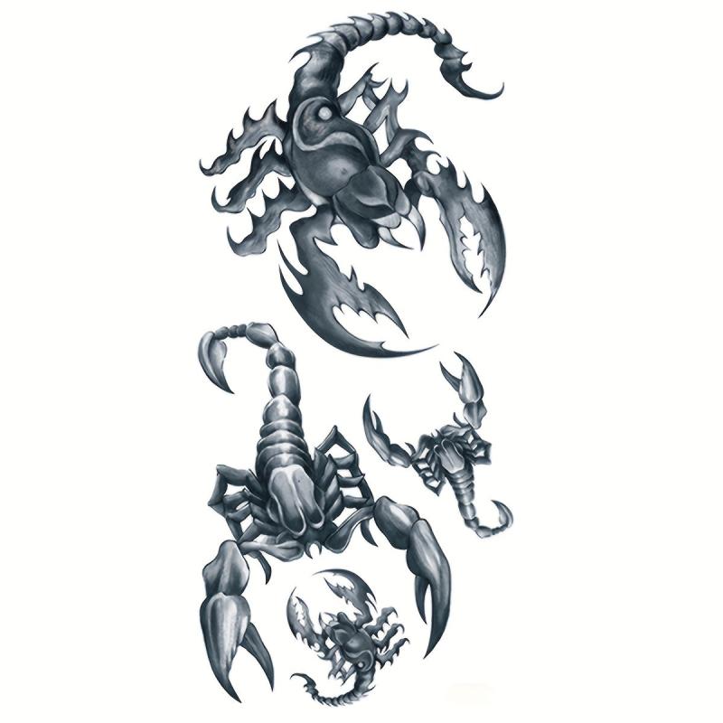 Waterproof Scorpion Temporary Tattoo Long Lasting Body Art Stickers