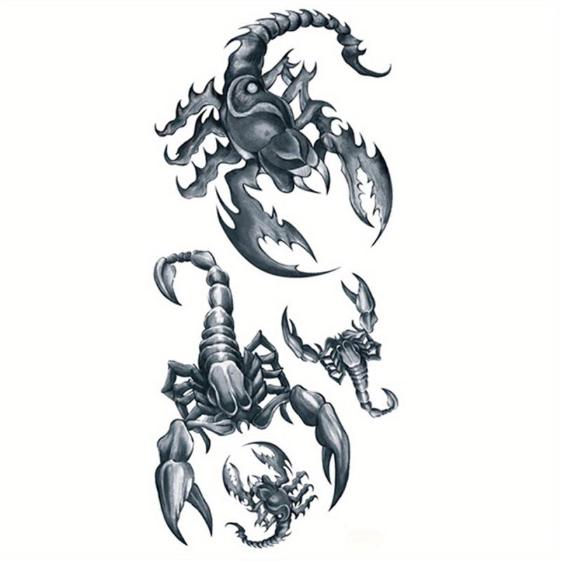 Waterproof Scorpion Temporary Tattoo Long Lasting Body Art Stickers