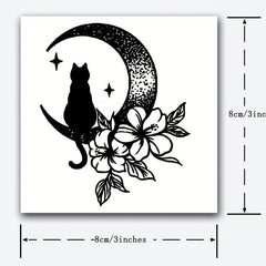 Cat Temporary Tattoo Stickers Herbal Juice Tattoo Lasting 1-2 Weeks