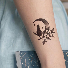 Cat Temporary Tattoo Stickers Herbal Juice Tattoo Lasting 1-2 Weeks
