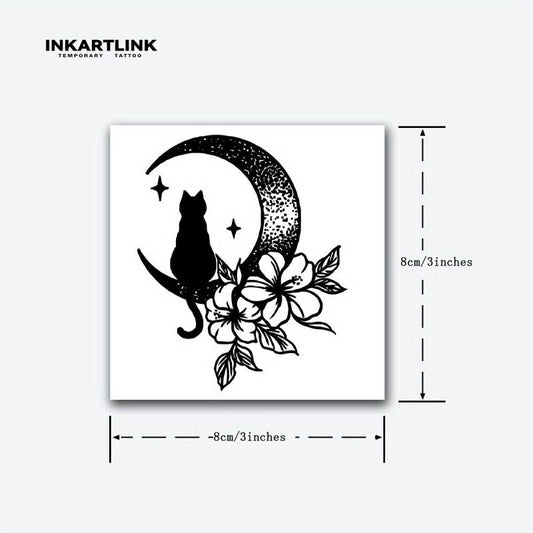 Cat Temporary Tattoo Stickers Herbal Juice Tattoo Lasting 1-2 Weeks
