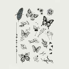 Butterflies Clear Stamps Butterfly Lace Pattern Seal Stamps For Card Making
