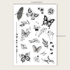 Butterflies Clear Stamps Butterfly Lace Pattern Seal Stamps For Card Making