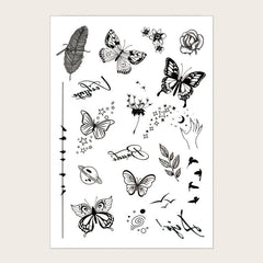 Butterflies Clear Stamps Butterfly Lace Pattern Seal Stamps For Card Making