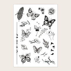 Butterflies Clear Stamps Butterfly Lace Pattern Seal Stamps For Card Making