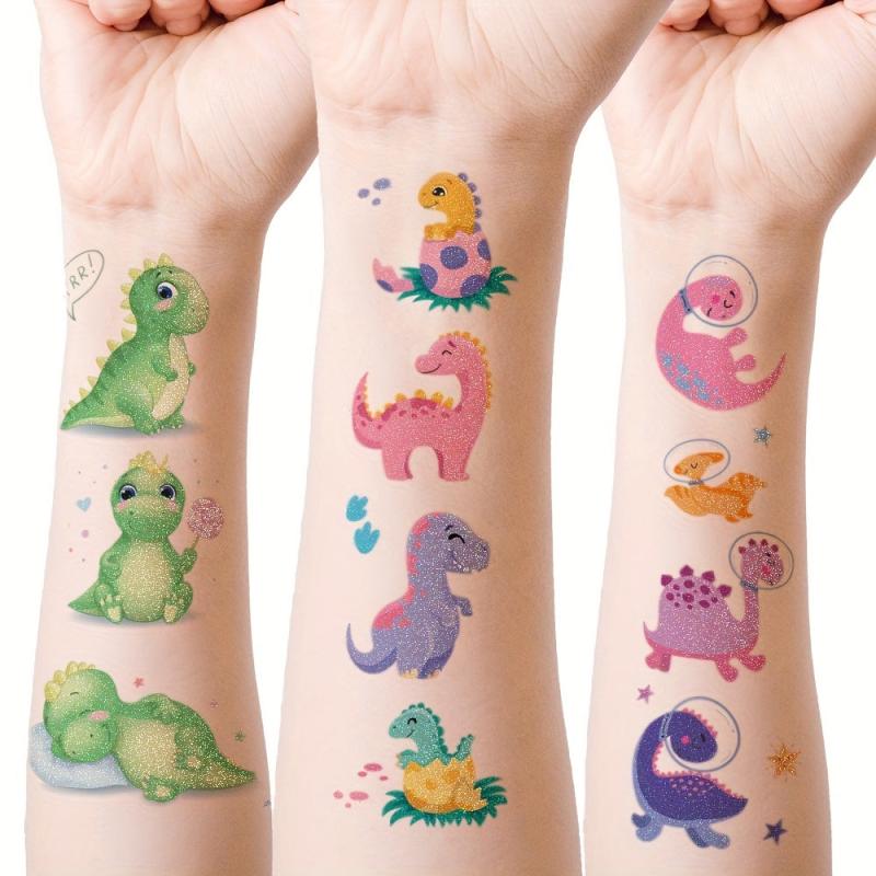 Glitter Tattoo Sticker Dinosaur Pterosauria Boy Girl Outdoor Sports Party