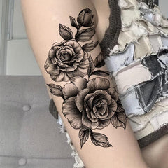 Waterproof Flower Tattoo Sticker Long Lasting Temporary Tattoo for Natural Look