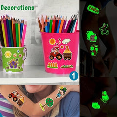 Glow Farm Animal Birthday Party Temporary Tattoos 12 Sheets