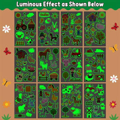 Glow Farm Animal Birthday Party Temporary Tattoos 12 Sheets