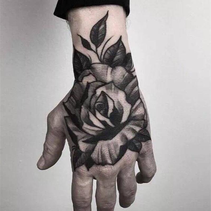 Long Lasting Flower Hand Tattoo Sticker Waterproof Temporary Tattoo