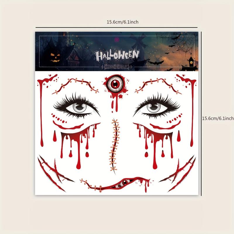 Halloween Realistic Wound Scar Blood Temporary Tattoo Sticker