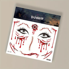 Halloween Realistic Wound Scar Blood Temporary Tattoo Sticker