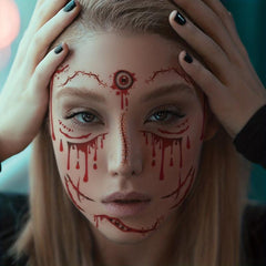 Halloween Realistic Wound Scar Blood Temporary Tattoo Sticker