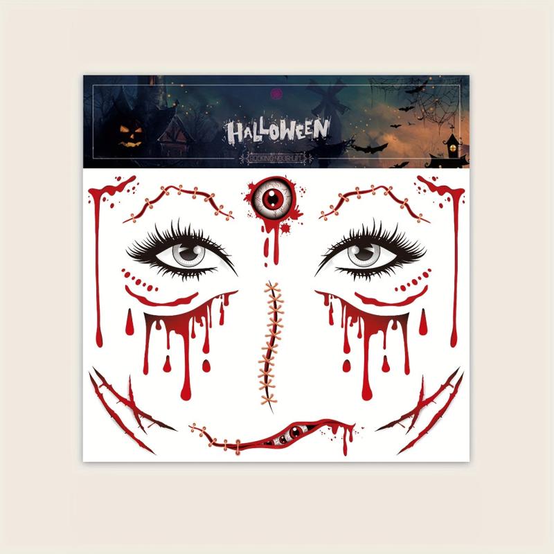 Halloween Realistic Wound Scar Blood Temporary Tattoo Sticker