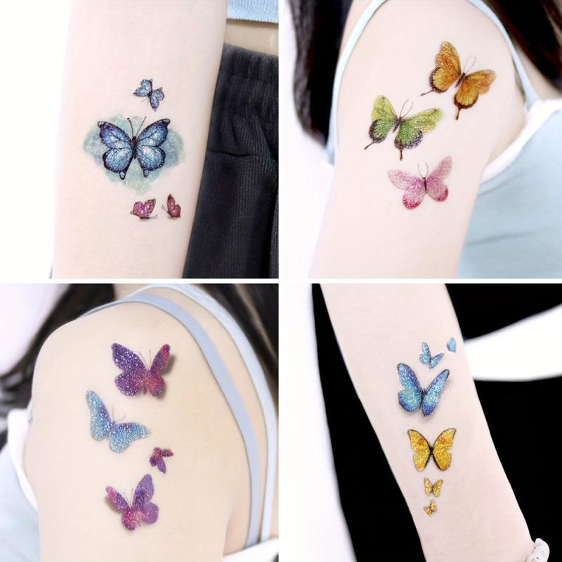 Glitter Butterfly Tattoo Stickers for Face Eyes Fingers Nails
